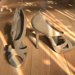 Nude strappy 6” heels